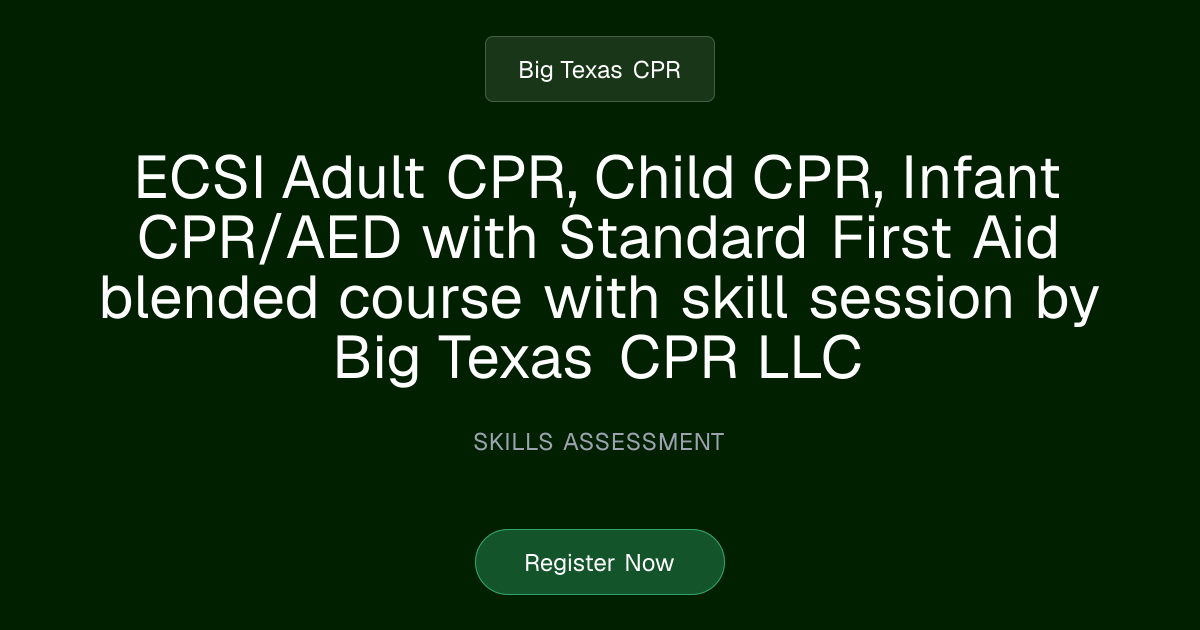 ECSI ECSI Standard First Aid with CPR/AED online courses and skill ...