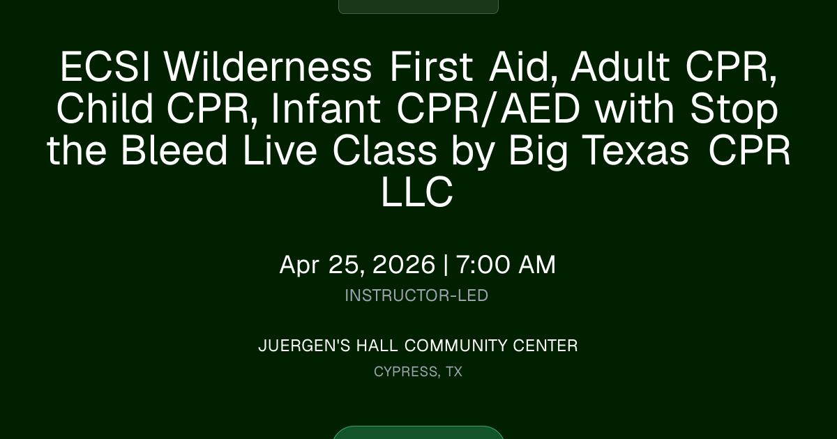 ECSI ECSI Wilderness First Aid, with CPR/AED and Stop the Bleed Live ...