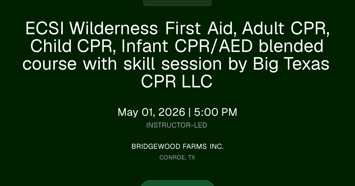 ECSI ECSI Wilderness First Aid, with CPR/AED online courses with skill ...