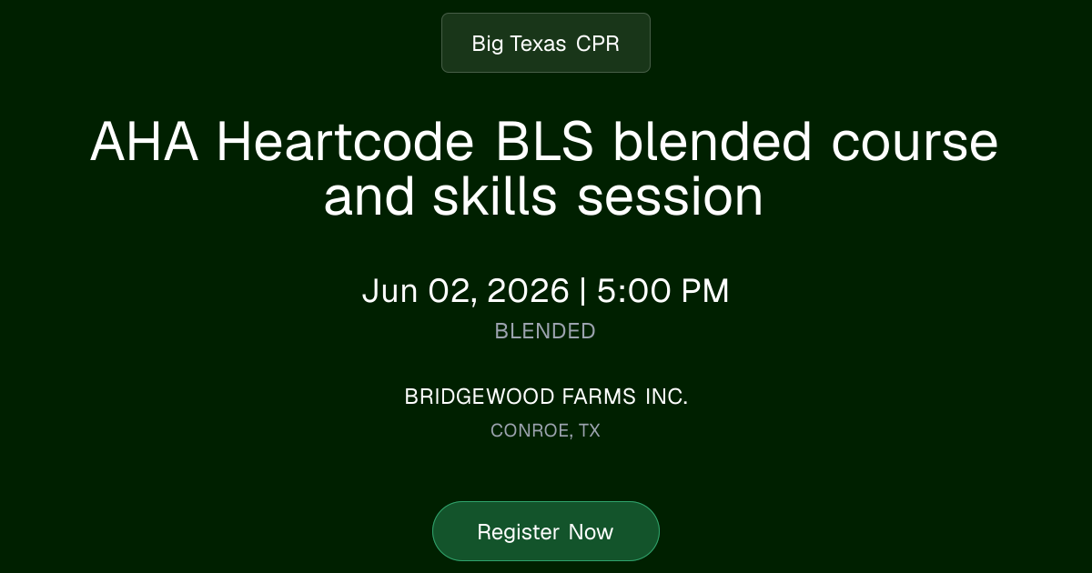 AHA AHA Heartcode BLS blended course and skills session | Jun 02, 2026 ...