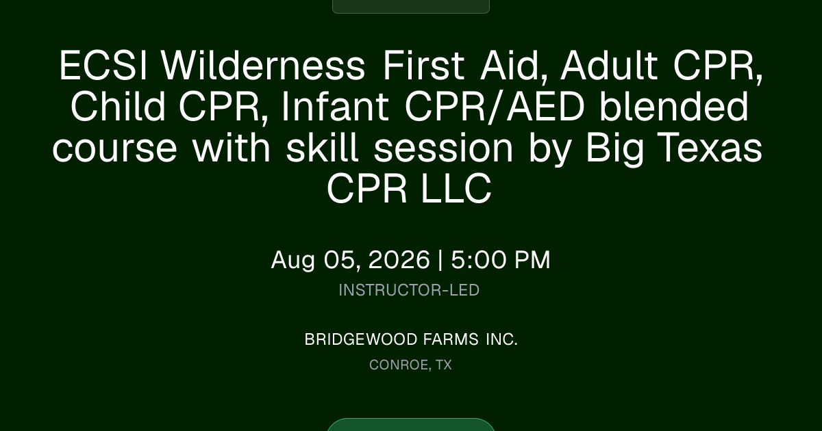 ECSI ECSI Wilderness First Aid, with CPR/AED online courses with skill ...
