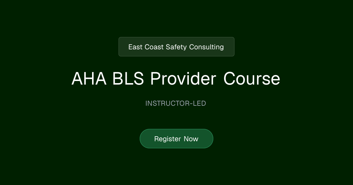 AHA BLS Provider Course | East Coast Safety Consulting