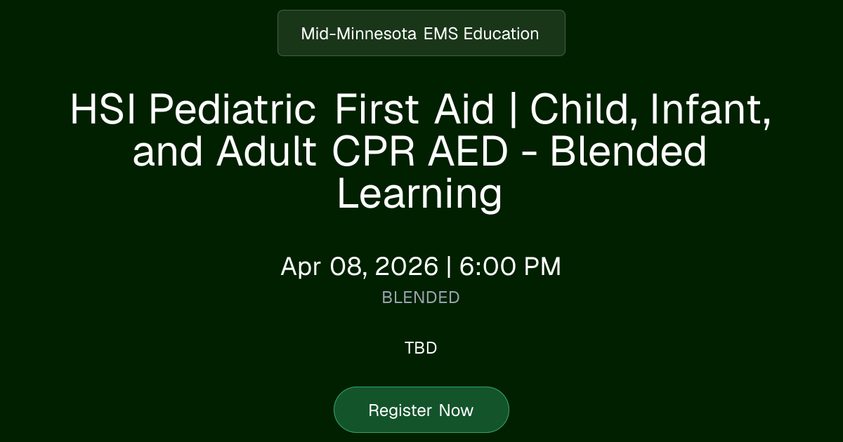 HSI Pediatric First Aid | Child, Infant, and Adult CPR AED - Blended ...